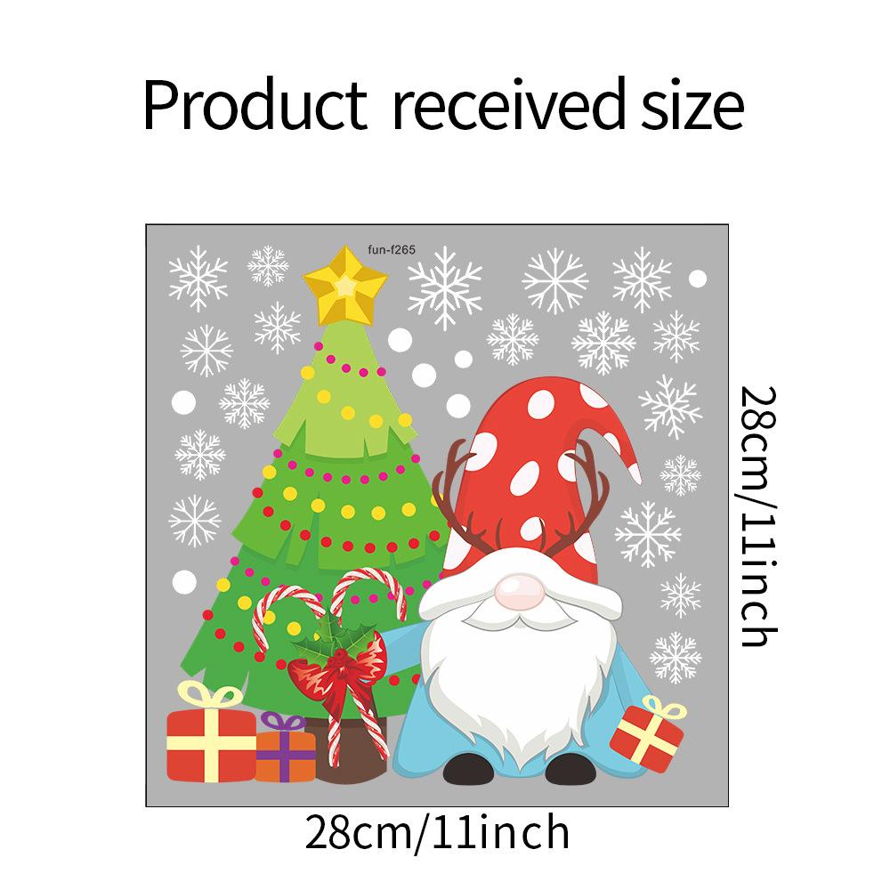 

Мультяшные рождественские гномы Рождественская елка Снежинка Подарочная коробка Стеклянные окна Наклейки на окна 28*28CM/fun-f265
