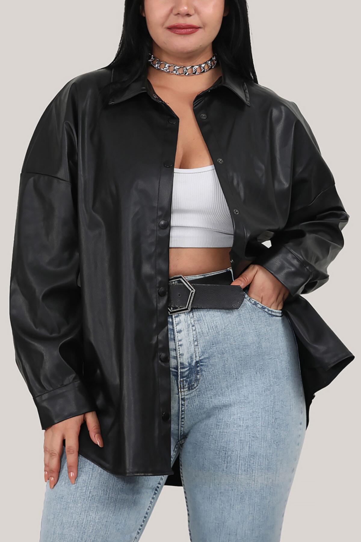 

Кожаная рубашка больших размеров