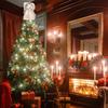 Wirlsweal Anjo de Natal Topo Anjo Boneca Estrela Topo de Árvore Iluminado Reutilizável Decoração de Pena Bom Detalhe Decoração Topo de Árvore de Natal Festa de Ano Novo