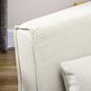 Sleeper Chair, 6-Level Adjustable Backrest, Linen Look, Up To 120 Kg, Cream