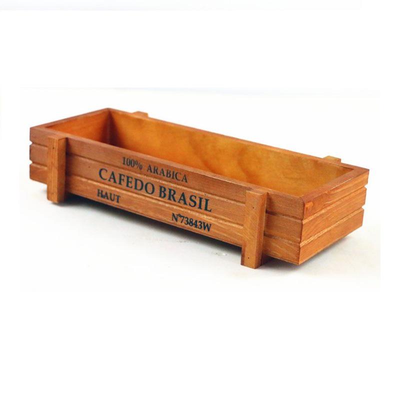 Retro Wooden Succulent Planter and Organizer Box