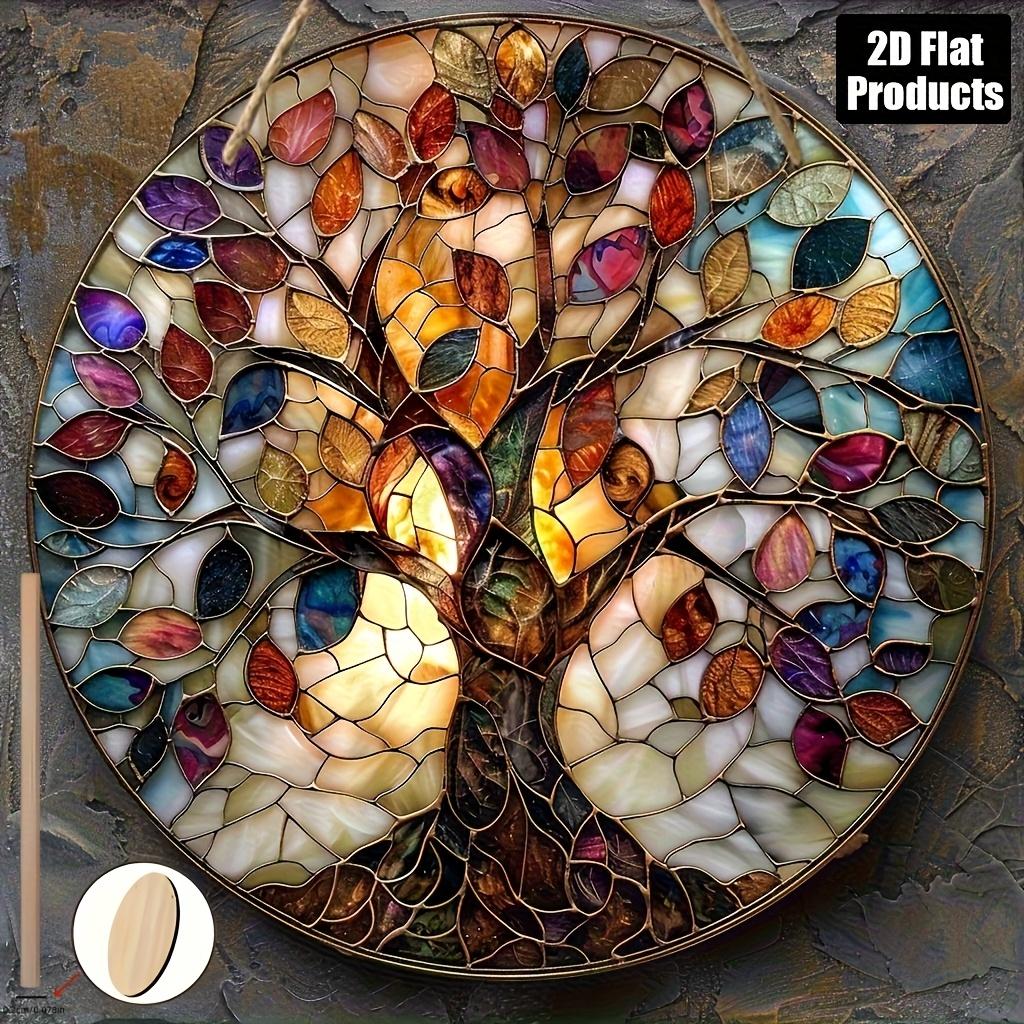 2D Flat Acrylic Tree Decoration, No Need for Batteries/electricity, Unique Indoor/outdoor Decoration, Multi-purpose Traditional Style, W