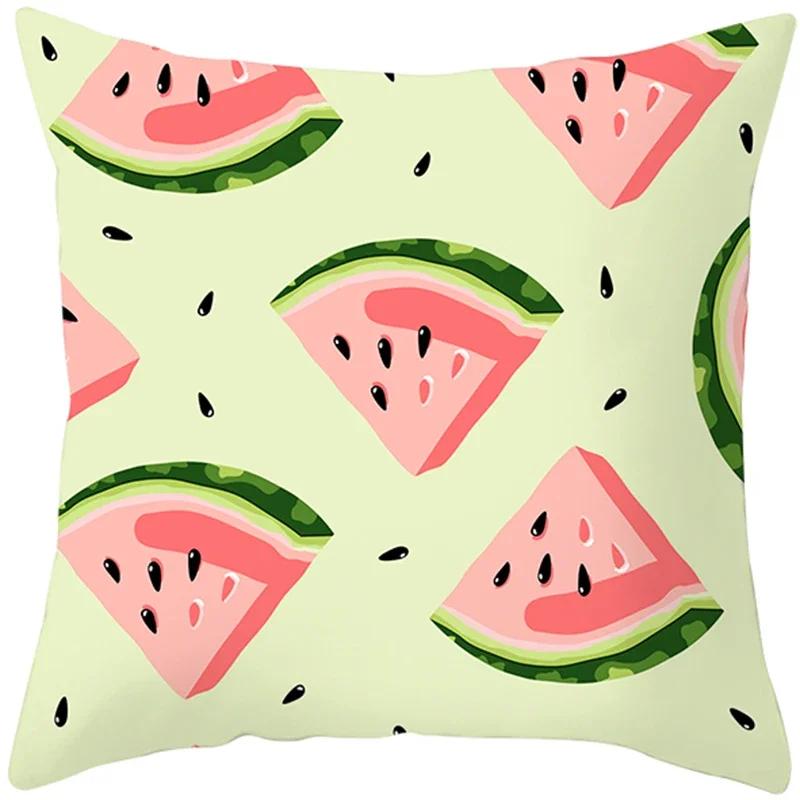 Tropical Style Fruit Cactus Printed Pillow Case Home Decor for Sofa Office Polyester Throw Pillow Cover Decorative Cushion Cover