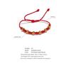 Eetit Unisex 7 Knots Lucky Handmade Woven Jewelry Gift Fashion Stainless Steel Beads Red Rope Braided Fate Wish Bracelet Bangle