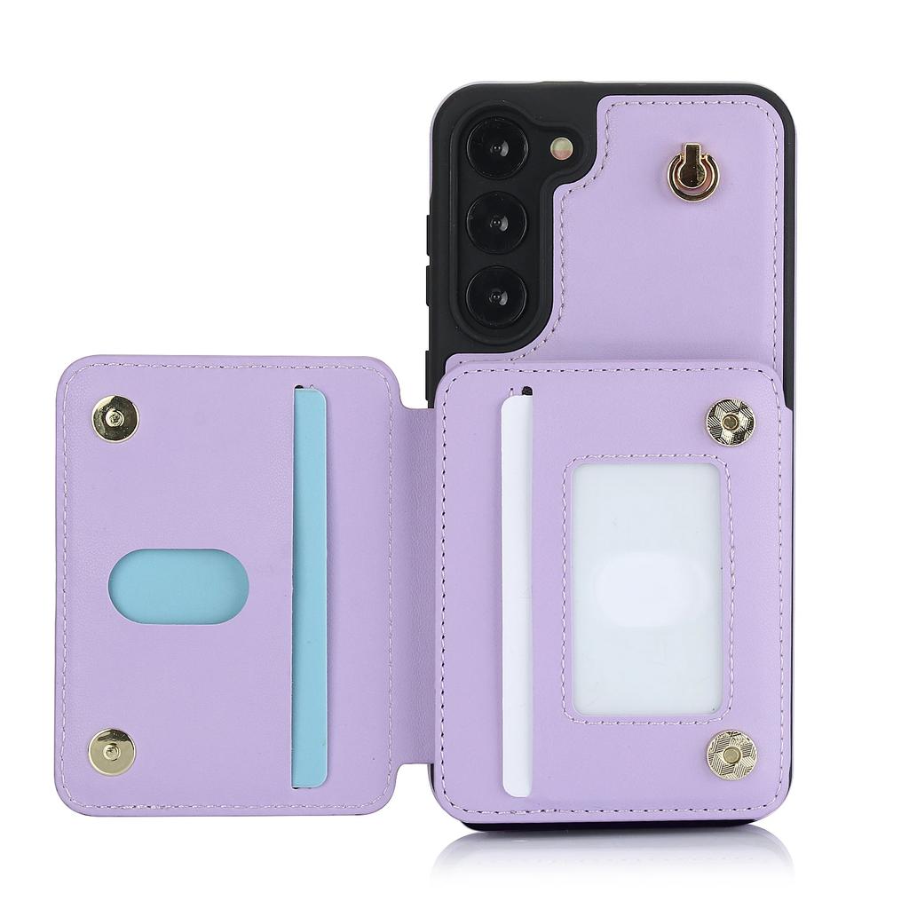Crossbody Lanyard Zipper Cards Solt Case For Samsung Galaxy S24 Ultra S23 S22 Plus S25 A55 Kickstand Card Bag Pocket Purse Cover