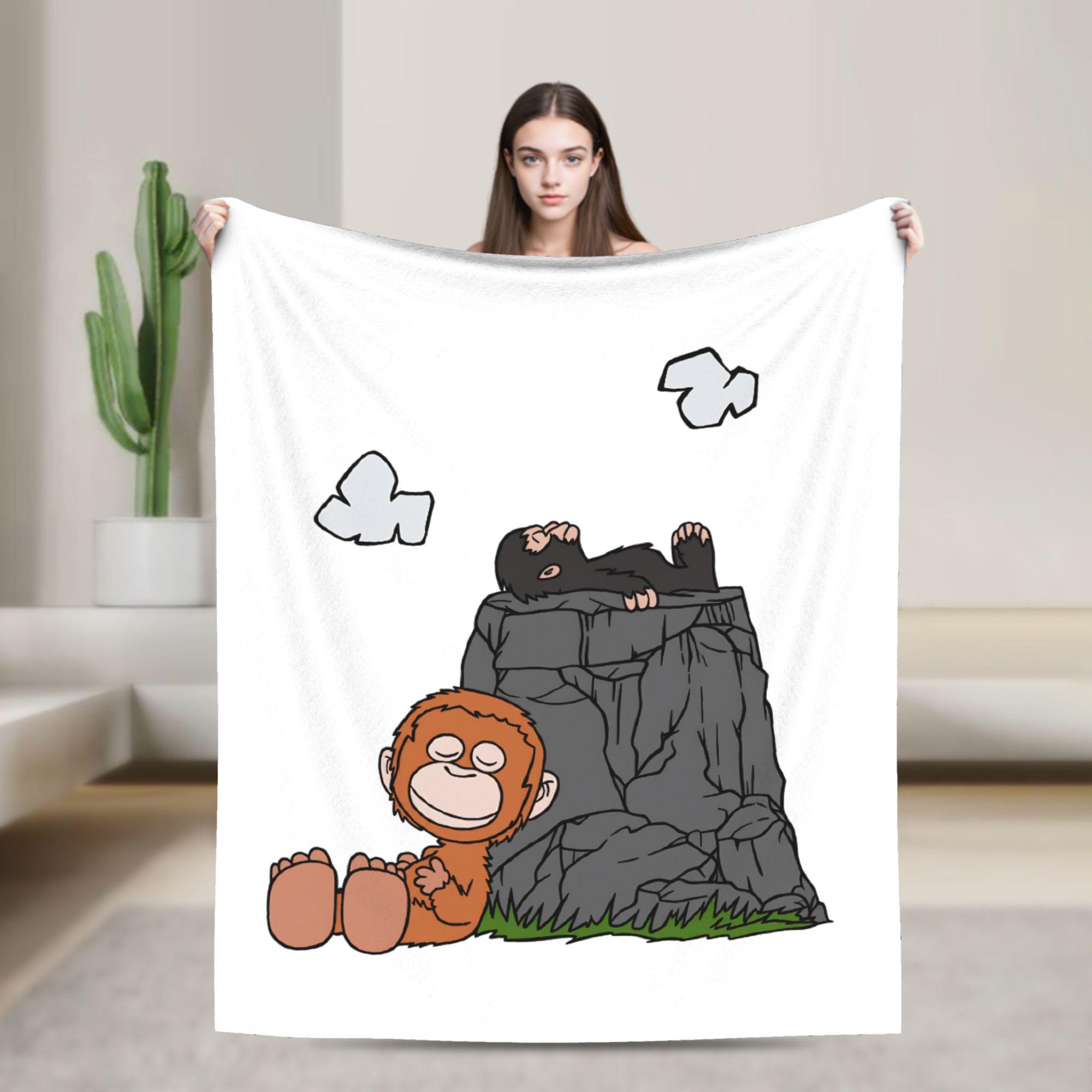 

Soft Bedding Throws Travel Monkey Punch Blanket Flannel Bedspread For Bedroom Trend Sofa Bed Cover 75x90cm