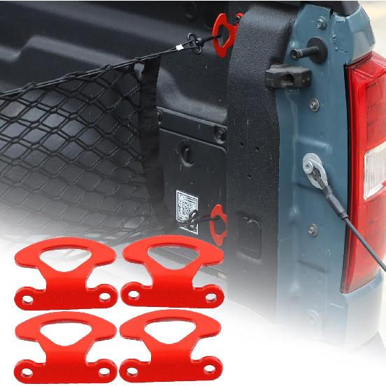

4Pcs Tie Down Hooks Anchors Bracket Compatible with Ford Maverick 2022-2025, Carbon Steel Truck Bed Inner Hook Kits Red