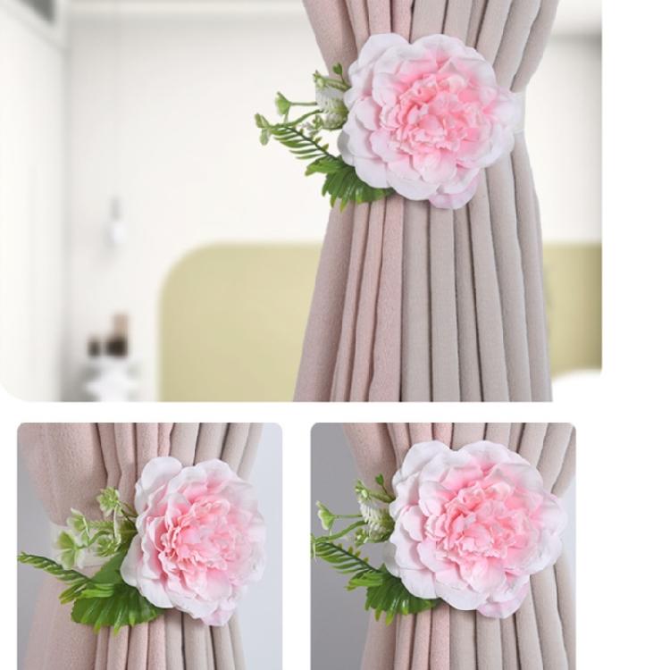 Pack of 2 Artificial Flower Curtain Clips Decorative Tiebacks Clasps Buckles Window Drape Holders Holdbacks Home Decors
