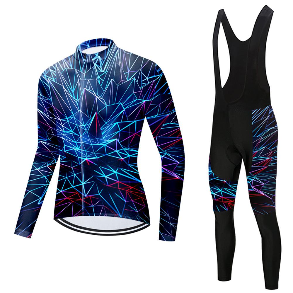 Set Long Sleeve Top Strap Pants Cycling Suit 2026 Autumn Breathable Cycling Suit Set