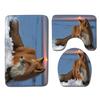Animal Toilet Floor Mat Three-Piece Bathroom 3-Piece Carpet Doormat