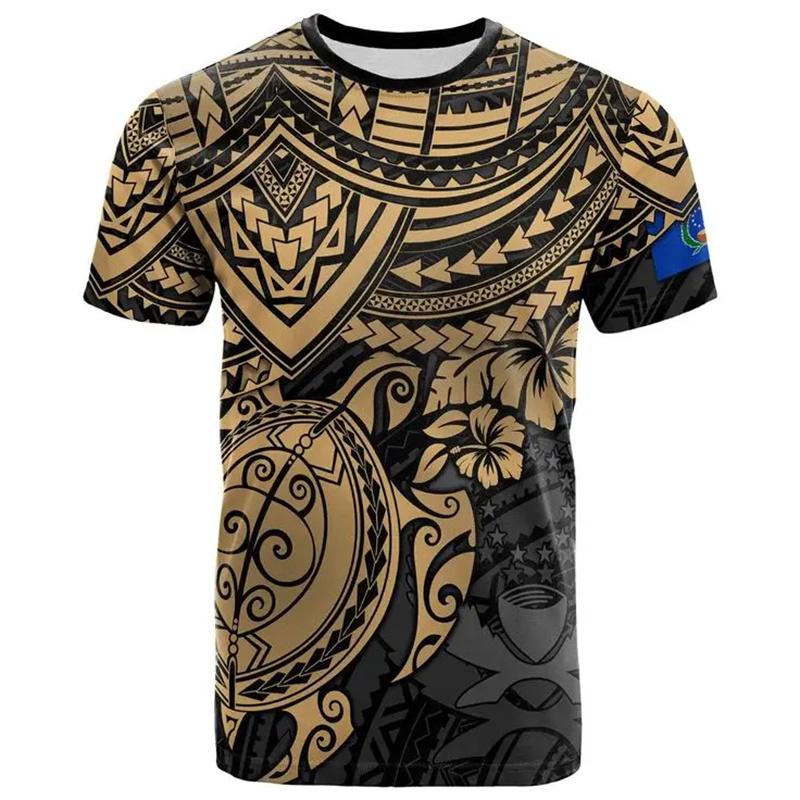 3D Pohnpei Polynesian Culture Tribal Island Retro Tattoo Printing T Shirt Children Fashion Cool Tee Shirts