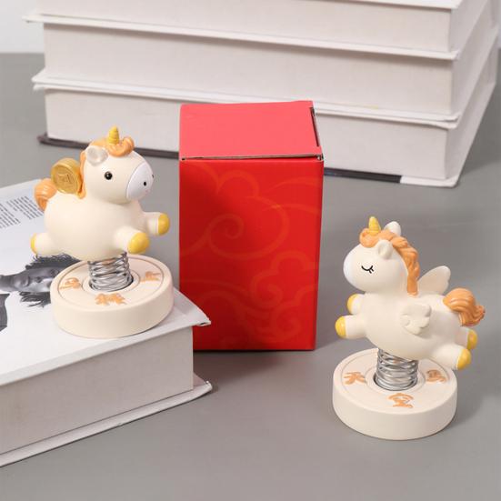 Yousheng Cartoon Horse Figurine Bring Good Luck Wealth Mini Horse Statue Spring Horse Fidget Toy New Year Decoration Ornament