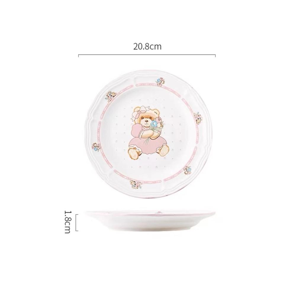 Vintage Ceramic Plates Porcelain Tableware Plate  Dinner  Set  and Dishes Kitchen Utensils