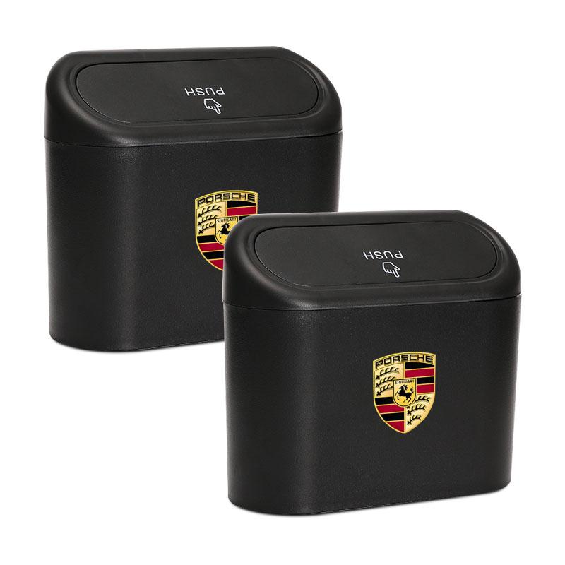 Car Vehicle Case Storage Box Black ABS Square Pressing Trash Can For Porsche Cayenne Macan 911 Gt3 918 928 944 968 Boxster Panamera
