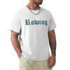 Rowing Gradient Text T-shirt Short sleeve tee blanks tees white t shirts