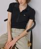 MARROT Slim Button Collar T-Shirt_Black