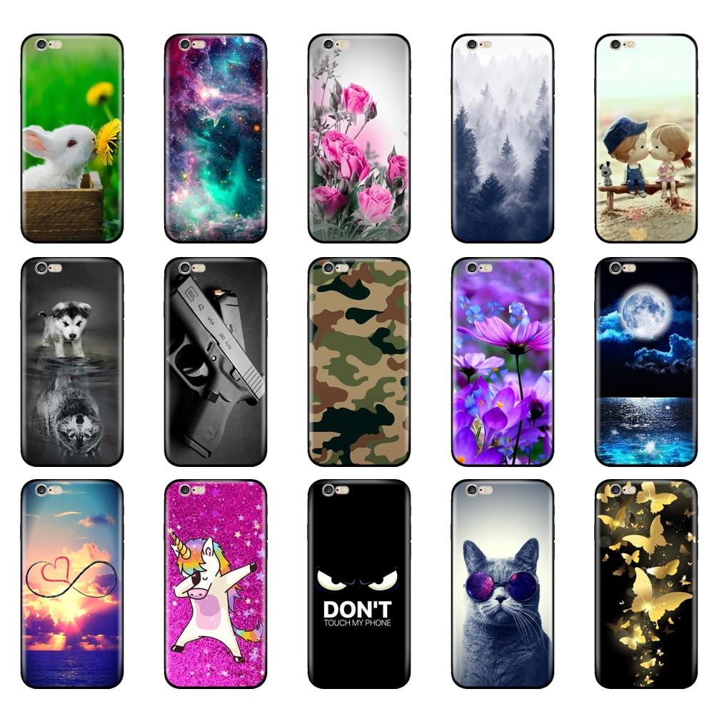 For Iphone 5s 5 S Se 2016 4.0" Case Silicon Soft Phone Cover On Apple iPhone 6s 6 S Plus Funda Coque Shell Bumper Black Tpu Case