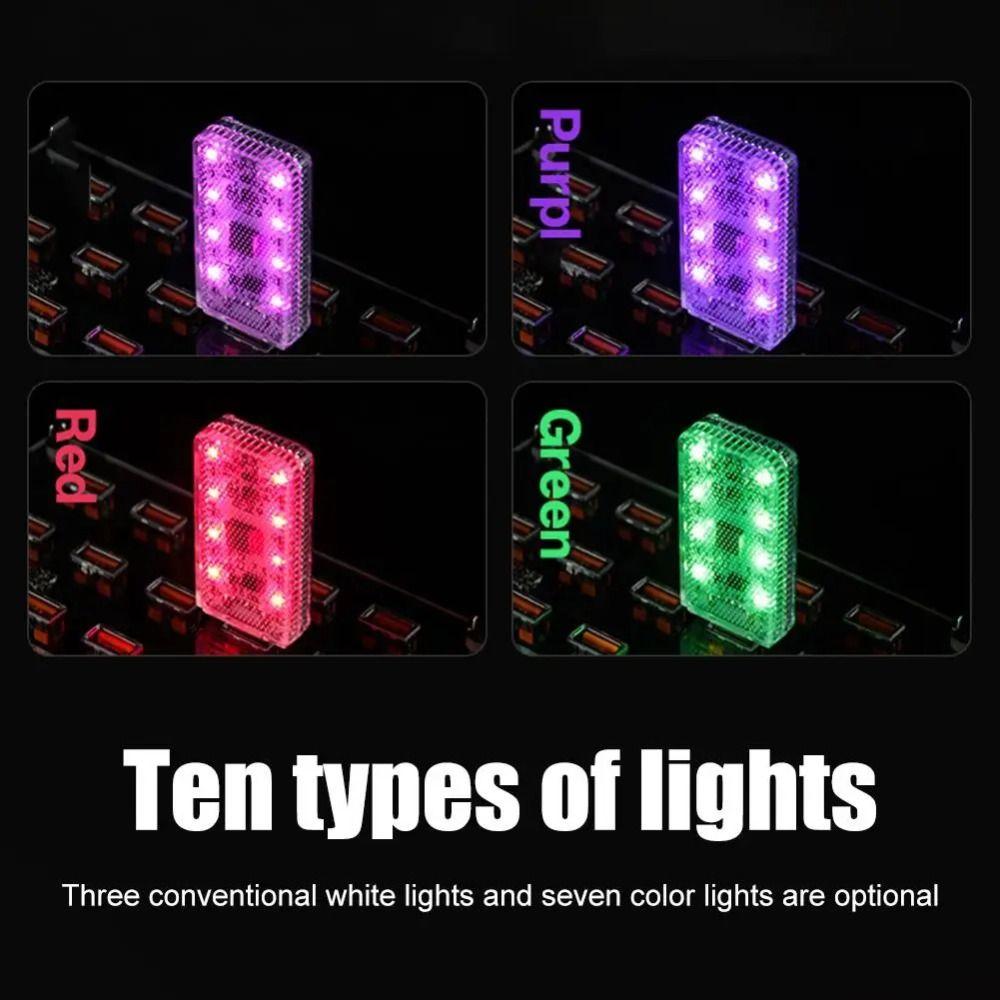 Magnetic Mount LED Car Touch Light Touch Sensor Mini Size Car Atmosphere Lamp Dimmable Light Soft Light USB Night Light