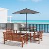 2m Garden Parasol Umbrella Outdoor Sun Shade With 6 Sturdy Ribs For Balcony Bench Garden Dark Grey