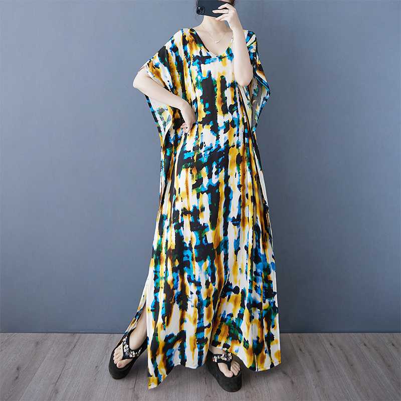 Women's Casual Retro Cotton and Linen Beach Dress