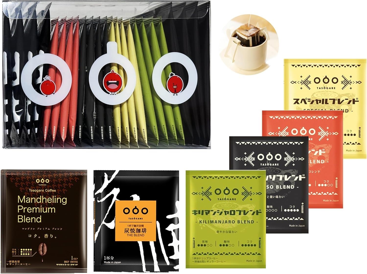 

TASOGARE Набор для сравнения кофейных напитков Drip Coffee Variety Bag 6 видов 24 шт.