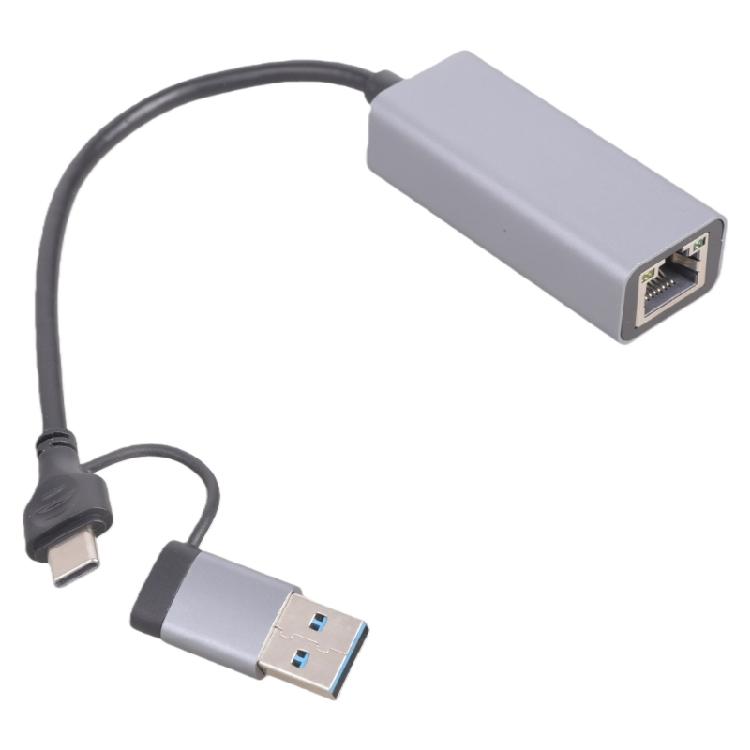 

Aluminum USB C RJ45 Gigabit Adapters 5000/2500/1000Mbps Fast Internet Connectors Plugs Play For Laptop Desktop Tablets Phone