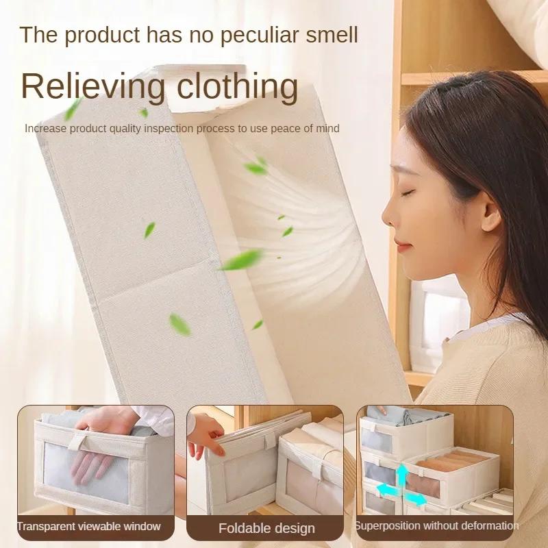 Sichtbare Kleiderschrank-Aufbewahrungsbox, Schrankschublade, Kleideraufbewahrungsbox für T-Shirts, Jeans, Unterwäsche, Hosen, Organizer-Box