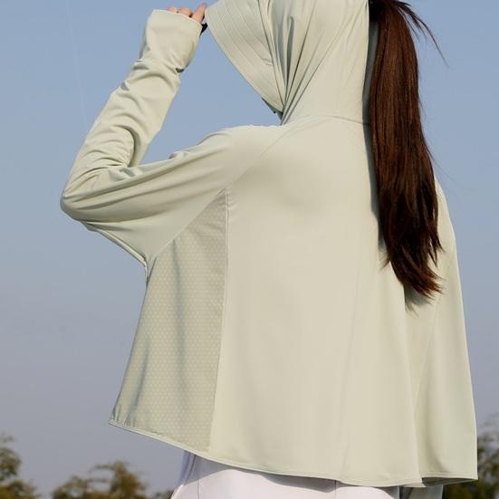 Veste à capuche de protection solaire pour femme, légère, manches longues, t-shirt solaire, fermeture éclair intégrale, veste athlétique avec poches pour la randonnée en extérieur