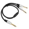 6.35mm to Dual 6.35mm Y Splitter Cable Professional Male to Male 1 4 Inch Stereo Cable for Amplifier Microphone Speaker