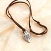 Carved Devil Leather Rope Pendant Necklace Personality Cool Versatile Jewelry Retro Nordic Style Neck Chain