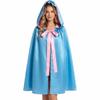 Blue Pink Gothic Costume Cape Solid Color Hooded Cape Cute Halloween Cloak  Halloween