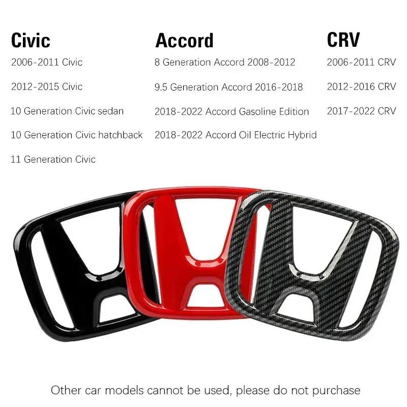 Car Badge Stickers Front Grille Trunk Steering Wheel Logo Accessories For Honda Civic CRV 10th 11th Gen Civic 10th Gen Accord