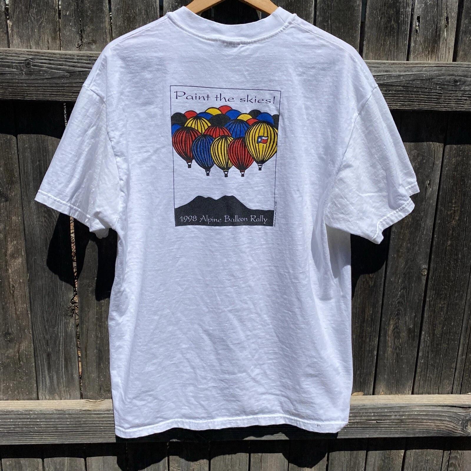 

1998 bohart designs Paint the Skies Alpine TX Balloon Rally T-Shirt XL Beefy-T M