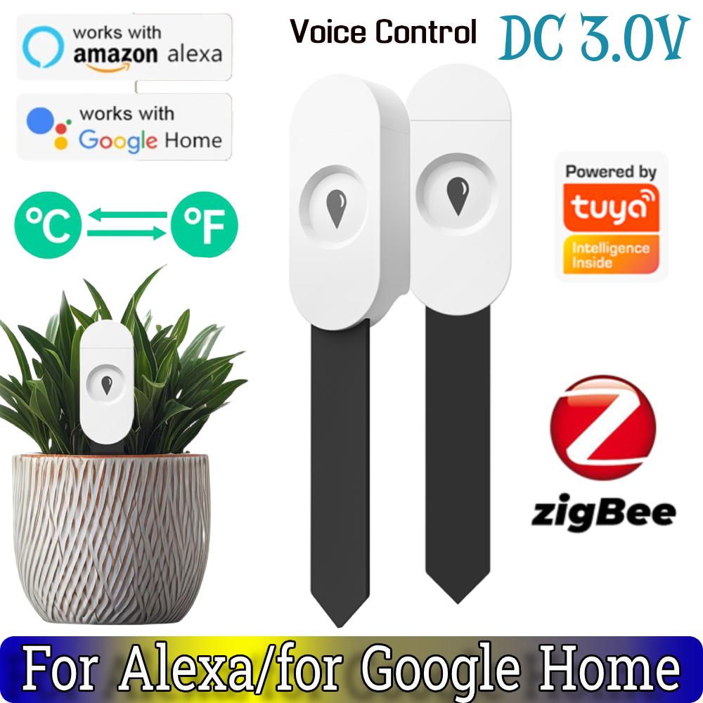 Zigbee Soil Moisture Sensor App Remote Monitoring Humidity Temperature Tester Garden Automation Irrigation Detector for Plants