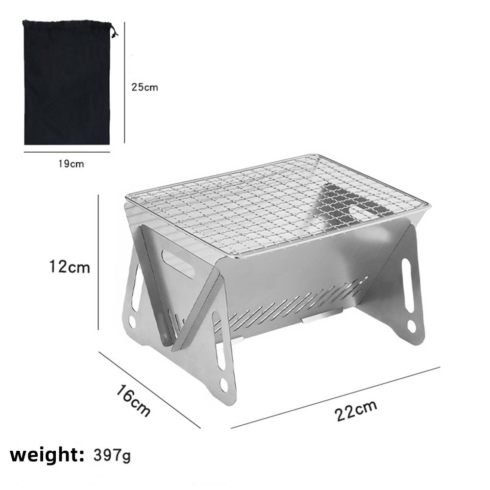 Mini Portable Charcoal Grill BBQ Grill Tabletop Fire Pit Stainless Steel Folding Camping Grill for Camping Patio Outdoor