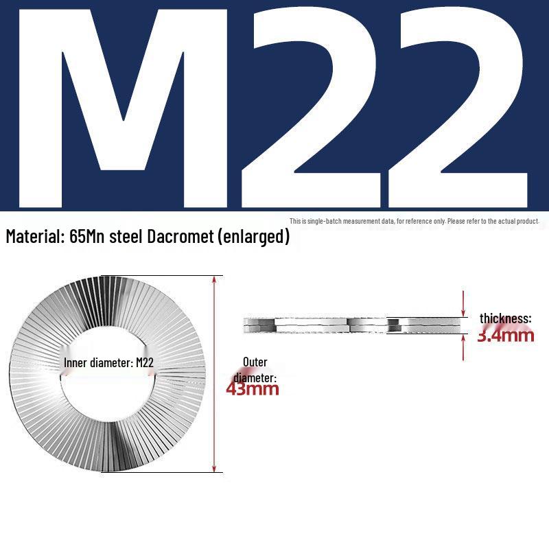 DIN25201 304 Stainless Steel Self-Locking Double Stack Washer, 65Mn Manganese Anti-Loosening, Double-Sided Tooth Layer.