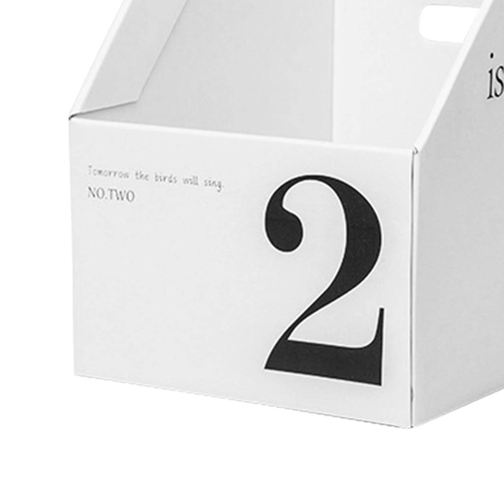 Vertical File Folder Bin Paper Number Marking Slim Desk Storage Organizer for Books Notebooks