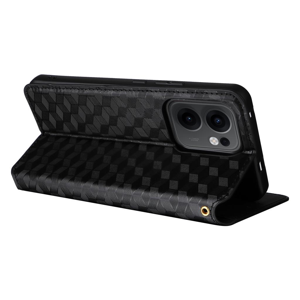 For Oppo Reno13 F 5G/4G Wallet Case Rhombus Imprinted Leather Phone Cover