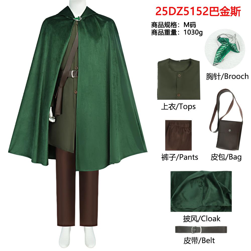 Fancy Dress Elf Bilbo Cosplay For Men Clothing Green Cloak Movie Movie Lorded Rings Costume Adult Man Fantasia Party Outfits