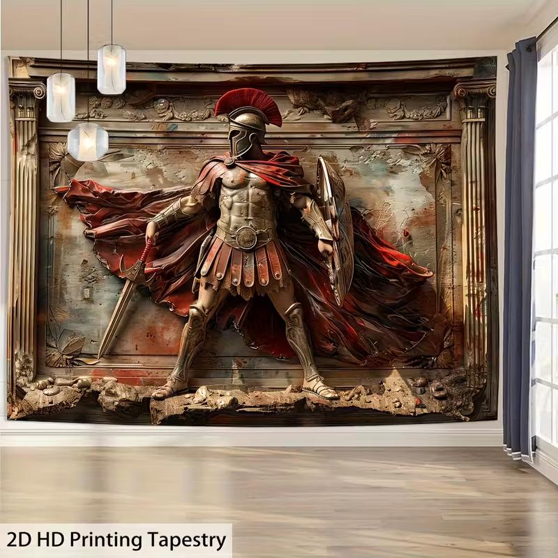 

2D Greek Warrior Tapestry Roman Soldier Home Background Decor 47.2x31.5inch/120*80cm