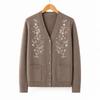 Women's Floral Embroidered V-Neck Knitted Cardigan