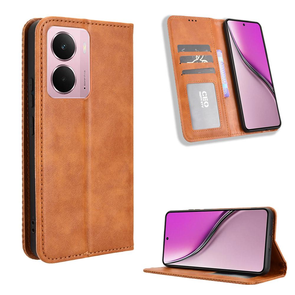 For Realme Neo7x 5G/Realme 14 5G/Realme P3 5G Retro PU Leather Case Phone Wallet Stand Cover