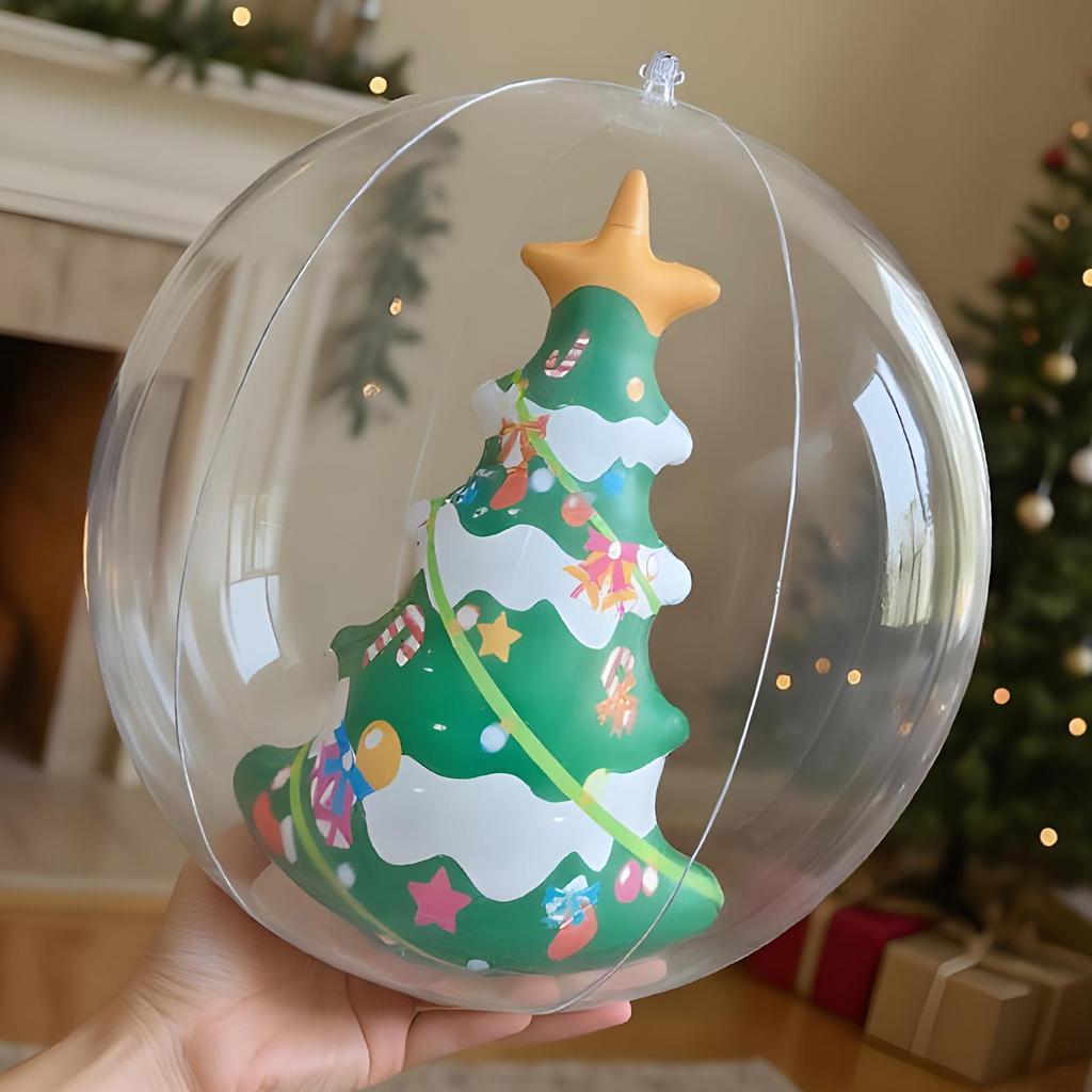 35cm Aufblasbare Weihnachtsdekorationen Weihnachtsmann Weihnachtsbaum Aufblasbare Weihnachtskugeln PVC Aufblasbare Outdoor-Dekorationen