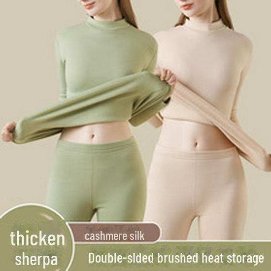 Men's Thickened Wool Silk Thermal Underwear Set for Autumn and Winter