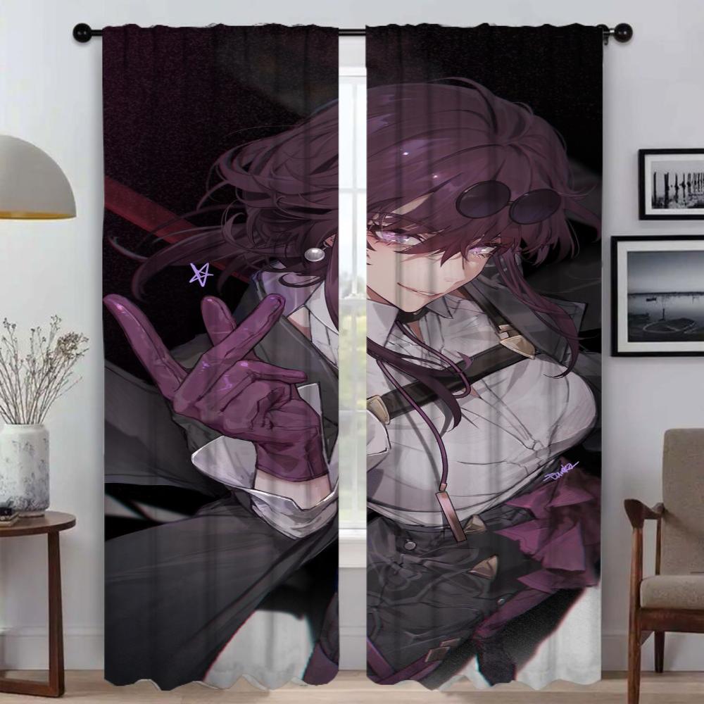 The Collapse Star Rail Halloween Decoration Shades Curtains for Living Room Curtain Tulle for Bedroom Curtains 2 Pieces Kitchen
