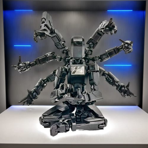 Toy Action Figure, Action Figure Model - Cartoon Full Body Robot with 8 Arms | Adjustable Joints for Fans and Collectors, Desktop Decor, Bedside, Coff