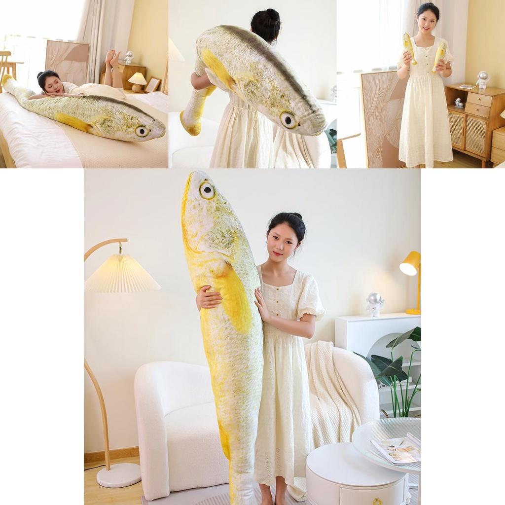 Soft And Cuddly Yellow Fish Stuffed Animal Toy For All Ages 120cm Size