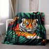 1pc Tiger Jungle Print Blanket, Lightweight Flannel Fleece with Digital Printing, Soft Warm for Sofa, Travel, Camping, Office, Couch, Chair, and Bed,