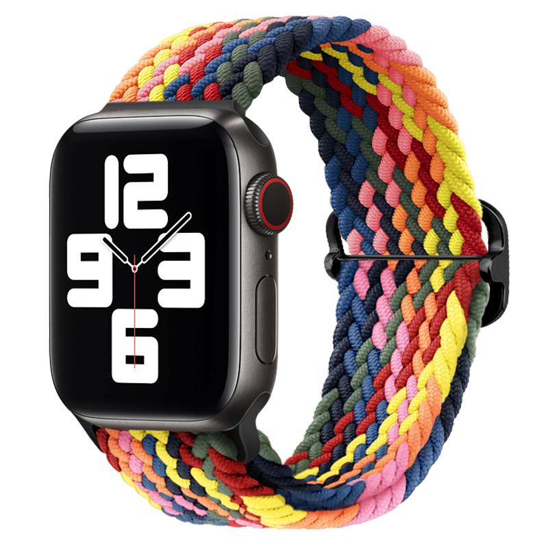 Braided Loop Strap for Apple Watch Band 44mm 40mm 49mm 45mm 41mm 46mm 42 38mm Nylon Bracelet iWatch Series Ultra 10 9 8 7 6 5 SE