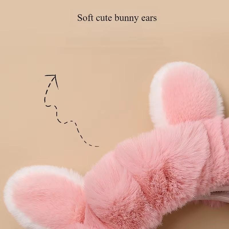 Two-color Rabbit Elastic Car Steering Wheel Cover for Women's Winter Mini Cute Plush Non-slip Advanced Steering Wheel Cover